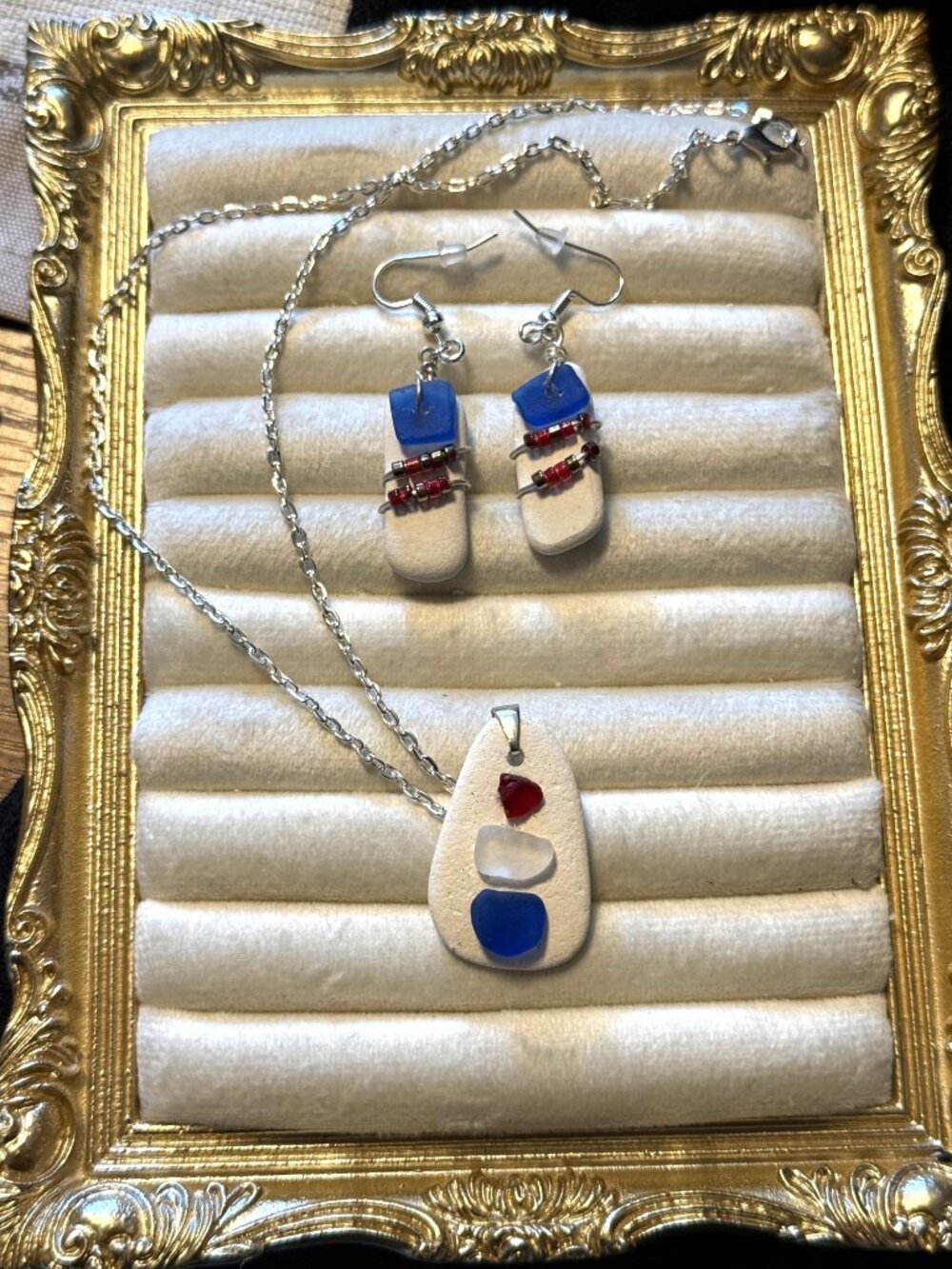 Barcelona & Caribbean Blue – Rare Cobalt Sea Glass Necklace & Earring Set